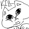 A small drawing of a fat kitten's face, with the words 'kill' handwritten at the top in all caps.